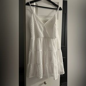 white flowy mini dress